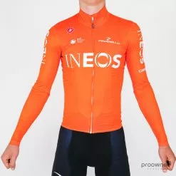 Castelli Mid Weight FZ Long Sleeve Jersey - Orange - Team Ineos