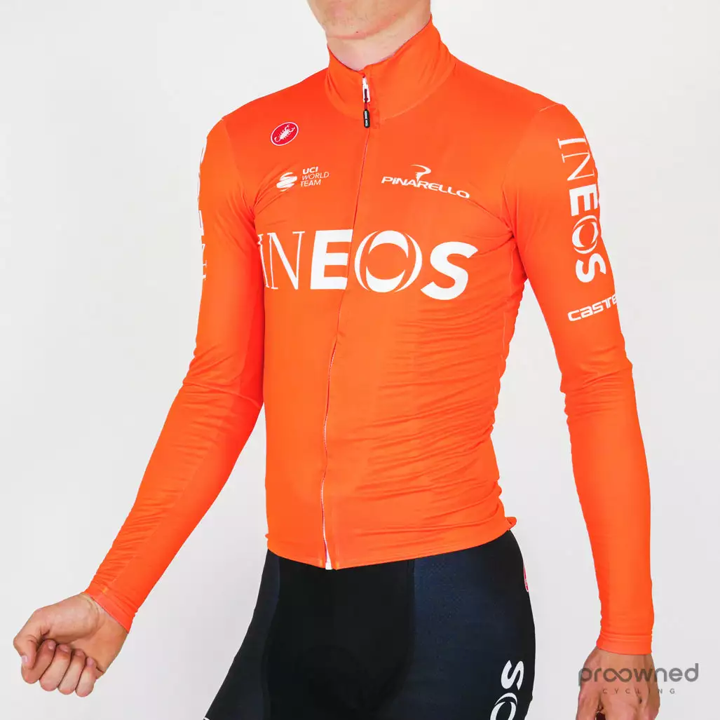 Castelli Mid Weight FZ Long Sleeve Jersey - Orange - Team Ineos 2 Castelli Mid Weight FZ Long Sleeve Jersey - Orange - Team Ineos - Billede 2