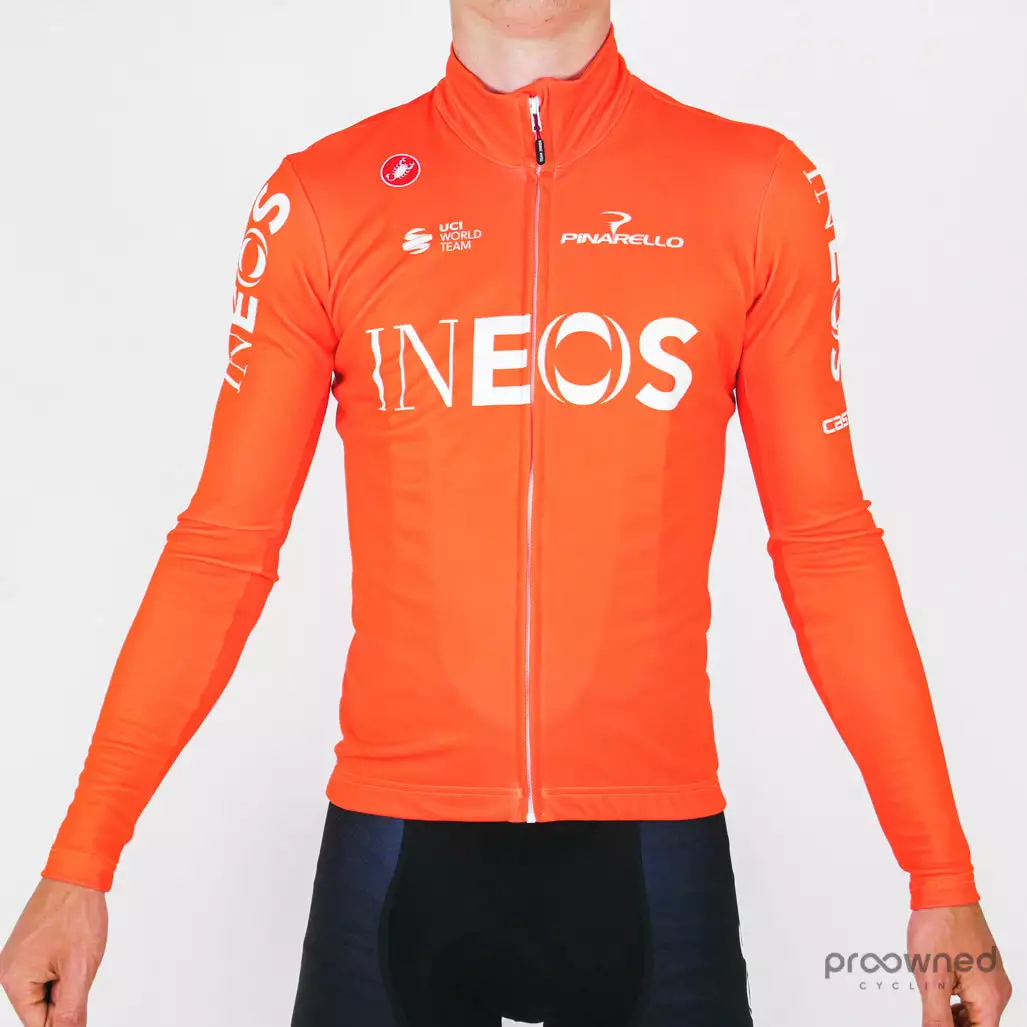 Castelli Long Sleeve Thermal Jersey - Orange - Team Ineos 1 Castelli Long Sleeve Thermal Jersey - Orange - Team Ineos